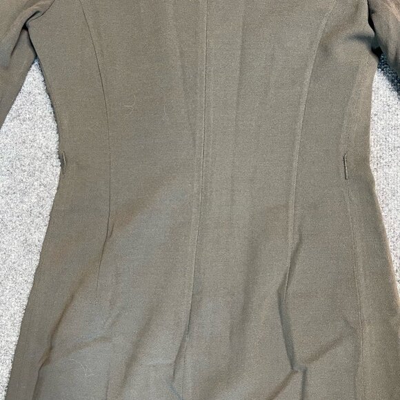 MICHAA Womens A Line Dress Green Olive Notch Neck Long Sleeve Zipper Modest XL - Picture 10 of 10